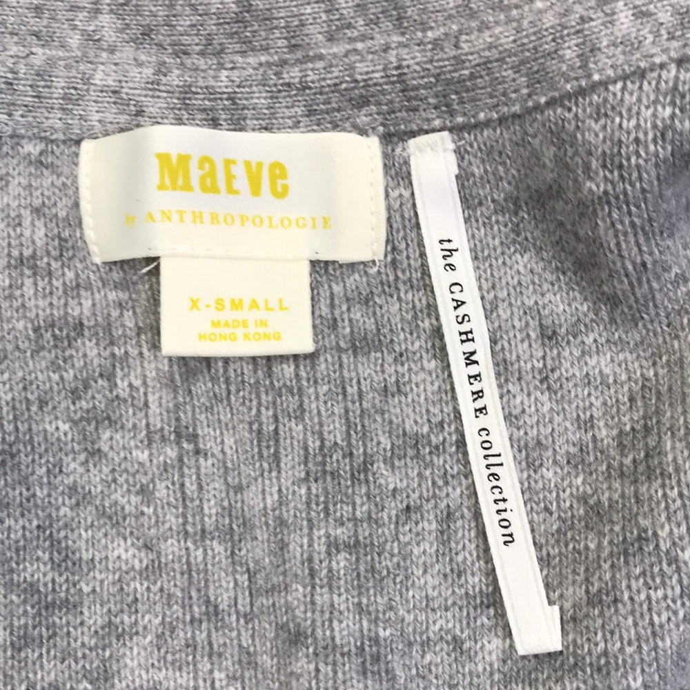 🐲💙  Maeve by Anthropologie Cashmere Collection Essa Grey Button Down Cardigan - Picture 3 of 15